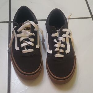 Vintage like new "Vans" kids brown & white Low-Top old skool skate sneakers